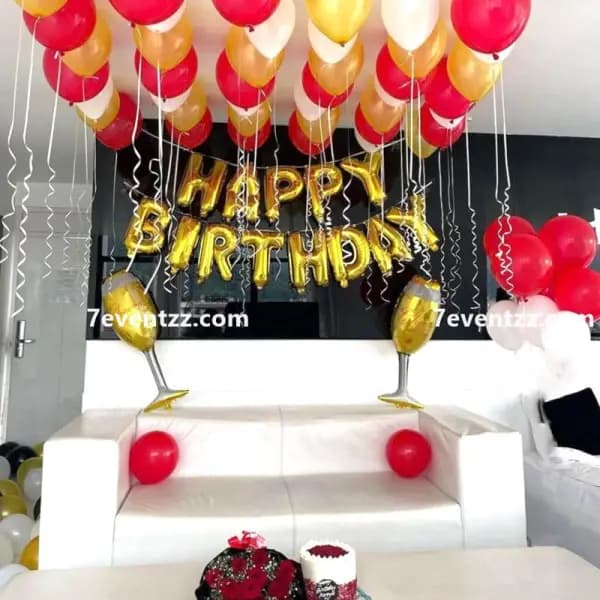 Simple Birthday Hall Decoration — 7eventzz decoration