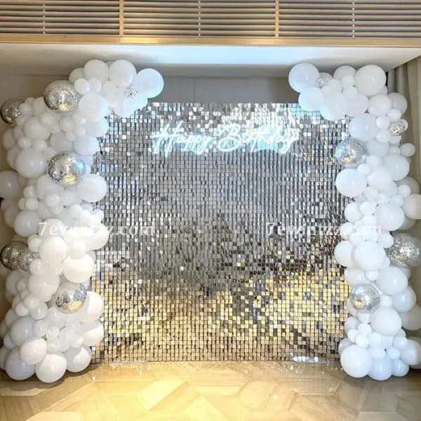 Silver Birthday Sequence Decoration