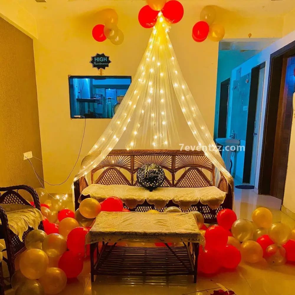 Red Canopy Setup — 7eventzz decoration