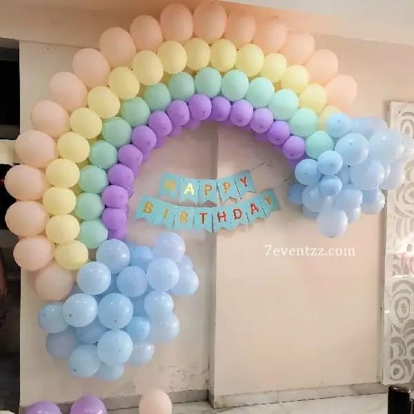 Rainbow Theme Birthday Backdrop — 7eventzz decoration
