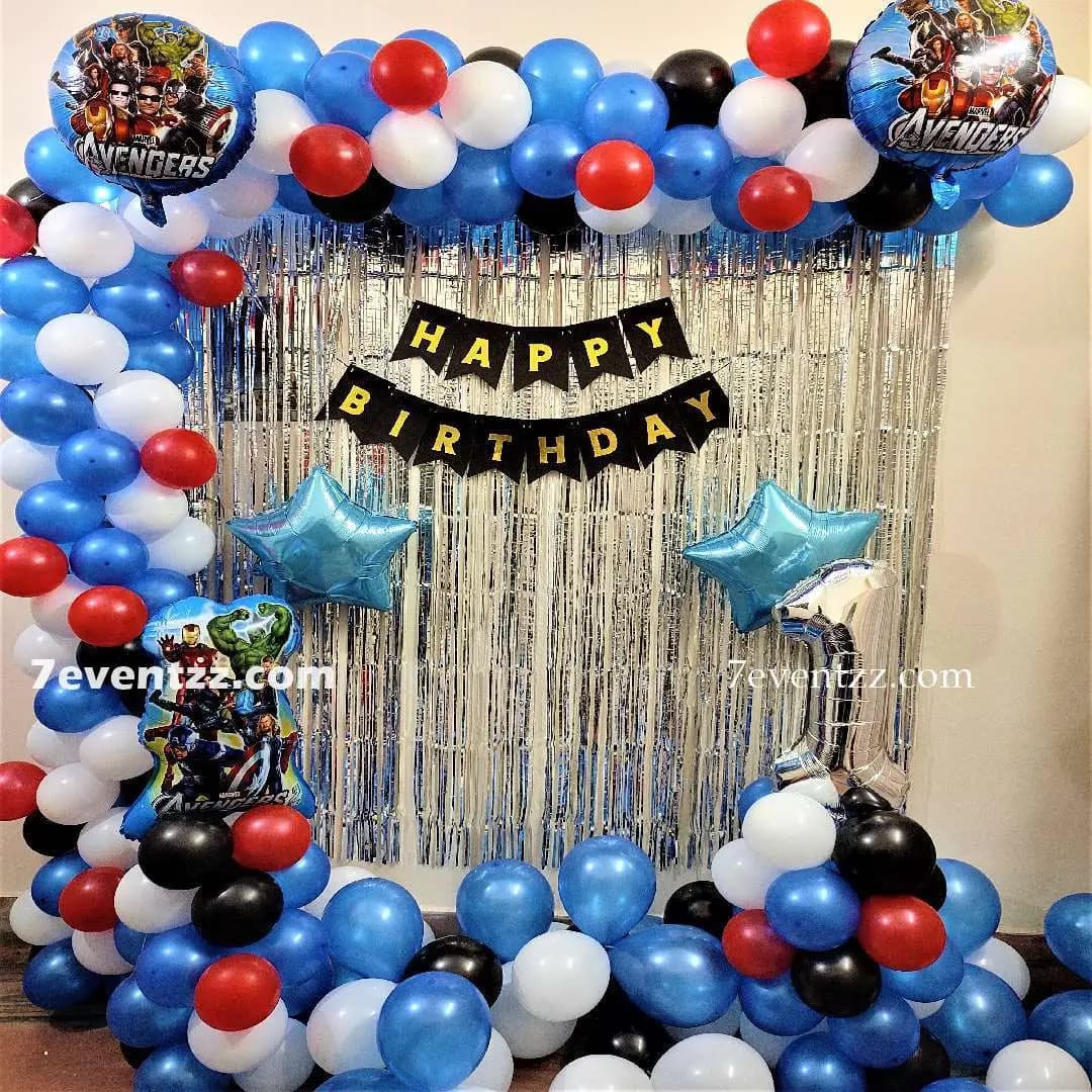Avengers theme balloon decoration for kids birthday party by 7eventzz