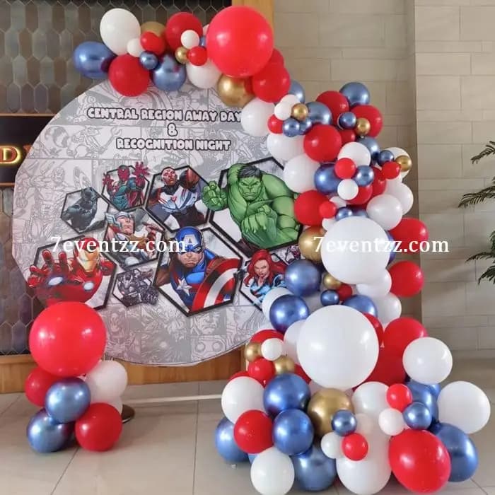 Premium Avengers themed birthday decoration setup