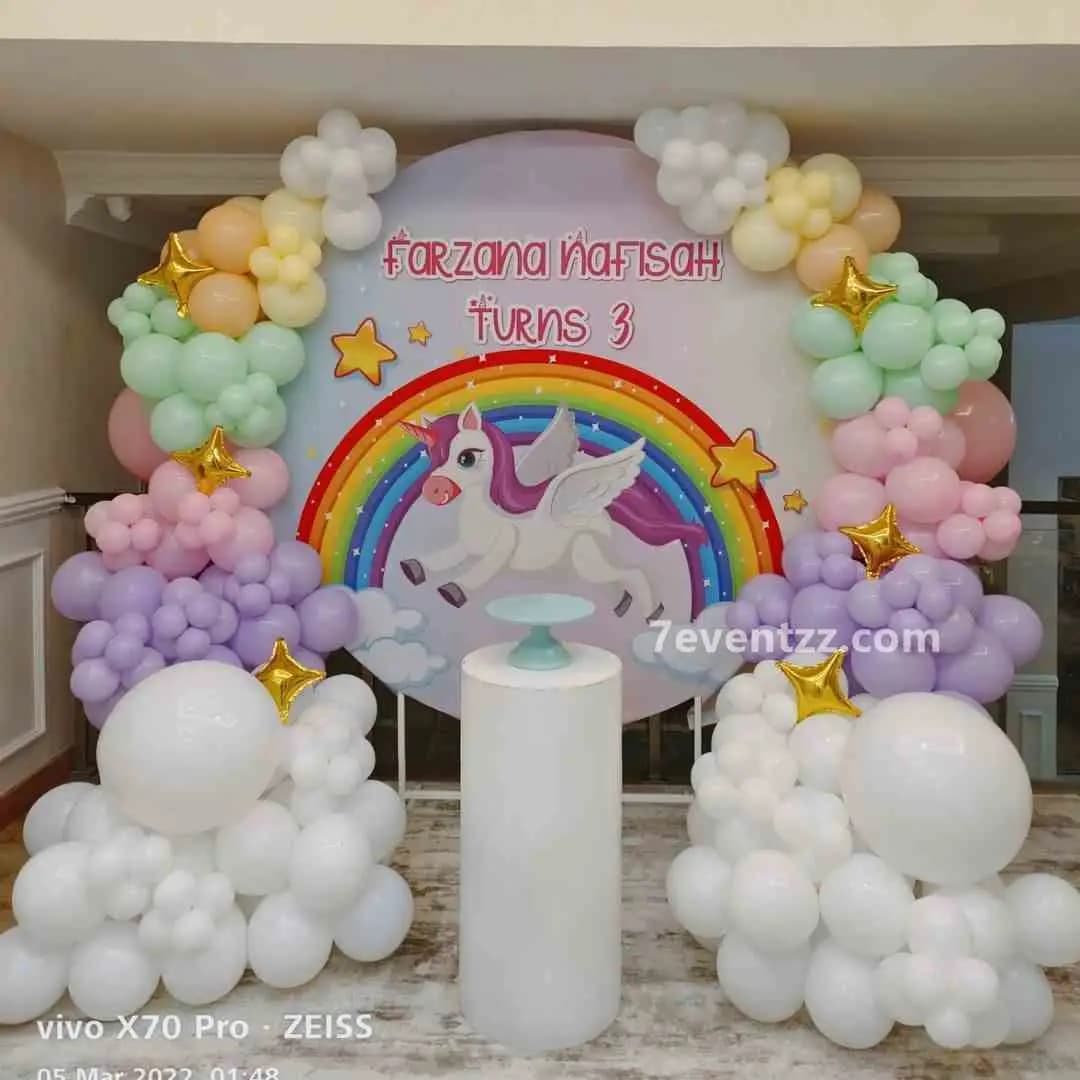 Unicorn Theme Balloon Decor — 7eventzz decoration