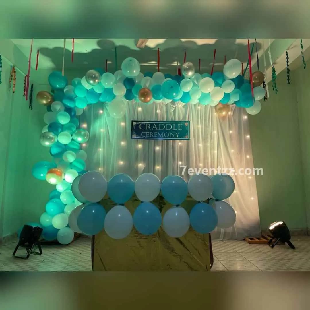 Cradle Ceremony Backdrop Setup