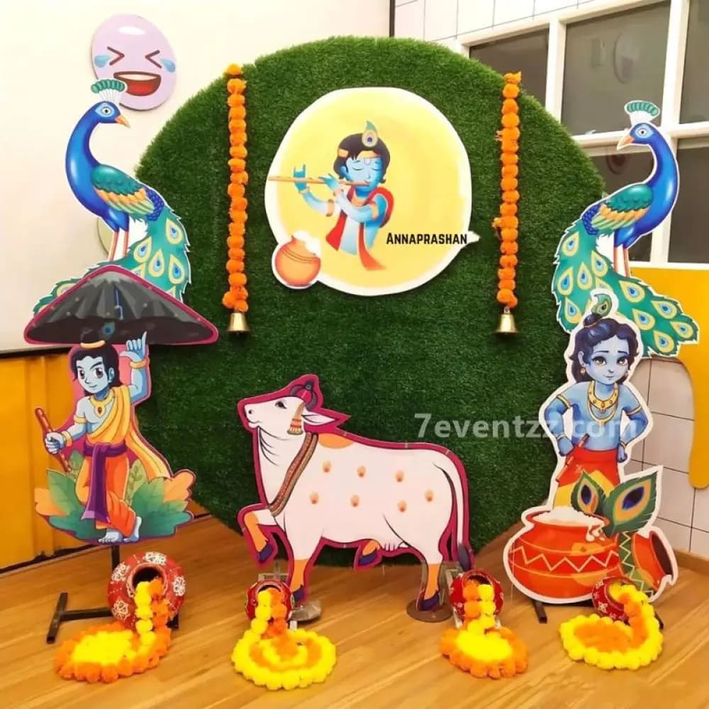 Krishna Theme Backdrop Decoration — 7eventzz decoration
