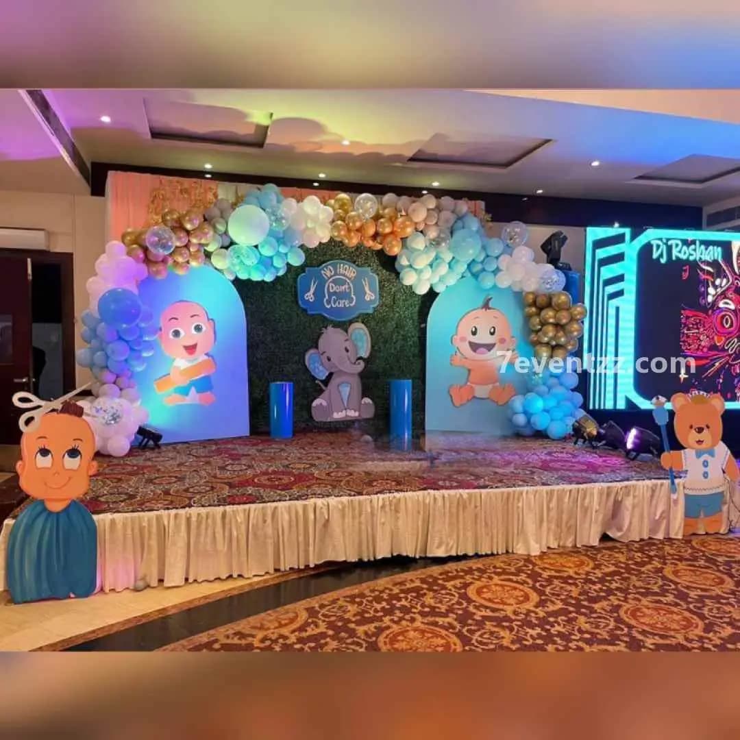 Mundan Stage Backdrop Setup — 7eventzz decoration