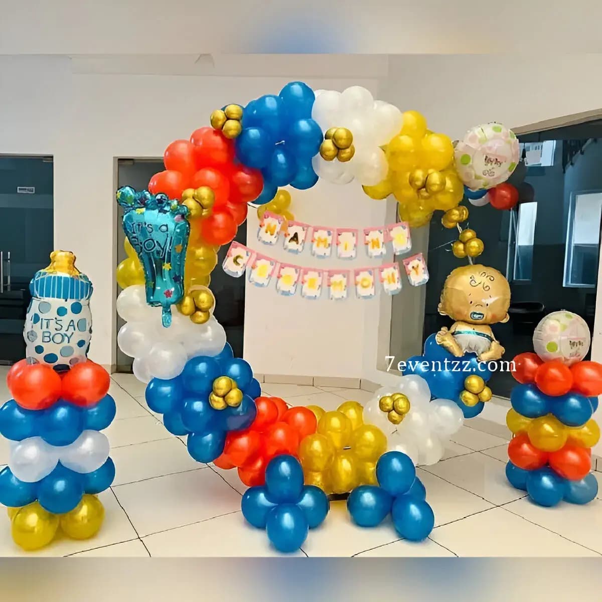 Colorful Naming Ceremony Backdrop — 7eventzz decoration