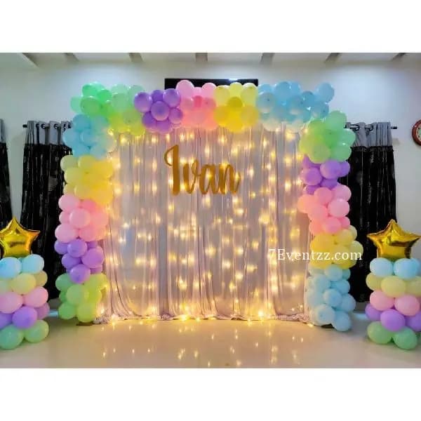 White Backdrop Naming Decoration — 7eventzz decoration