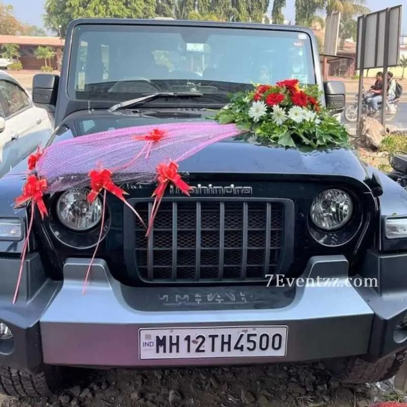 Ribbon Wedding Car Decoration — 7eventzz decoration