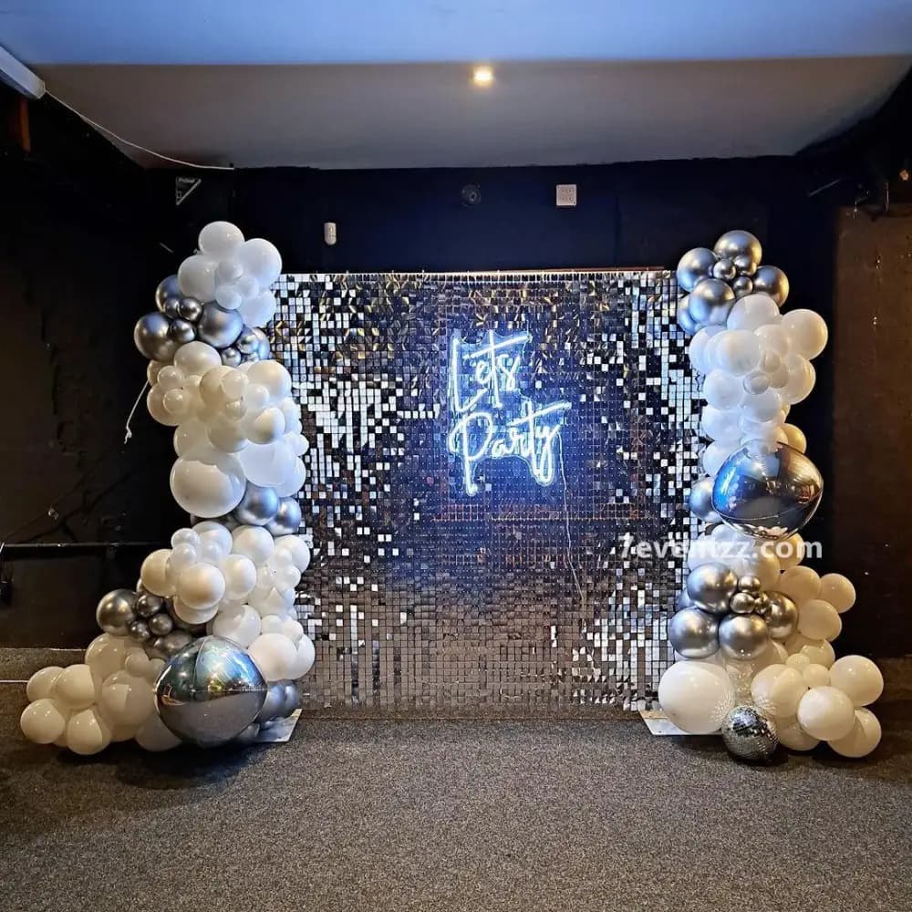 Groom-to-be sequin backdrop decoration for bachelor party