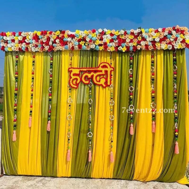 Wedding Haldi Backdrop — 7eventzz decoration