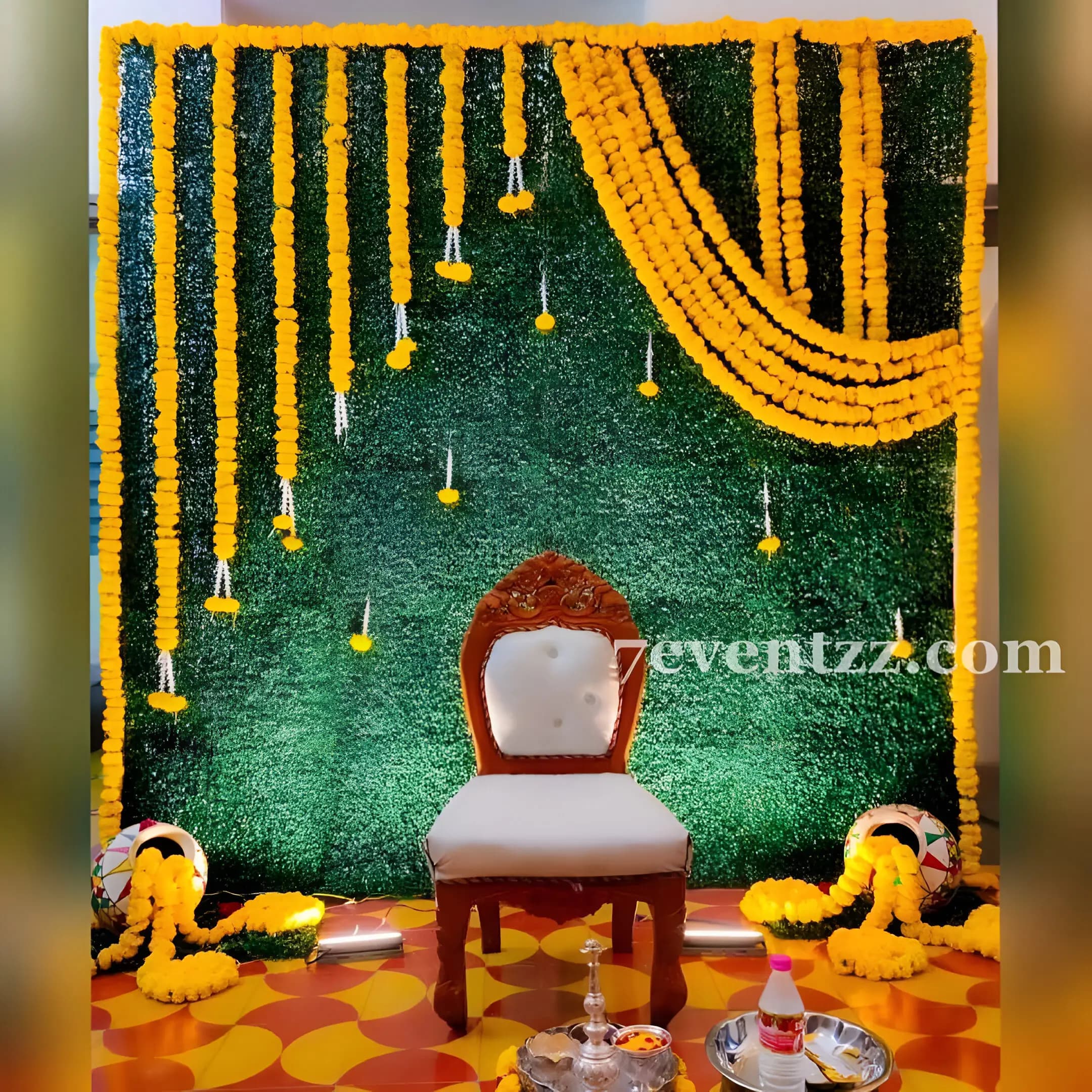 Haldi Flower Background — 7eventzz decoration