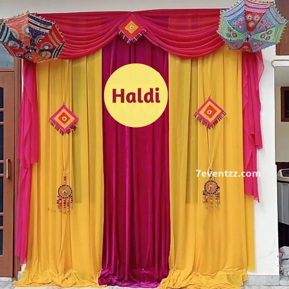 Haldi Multicolor Backdrop — 7eventzz decoration