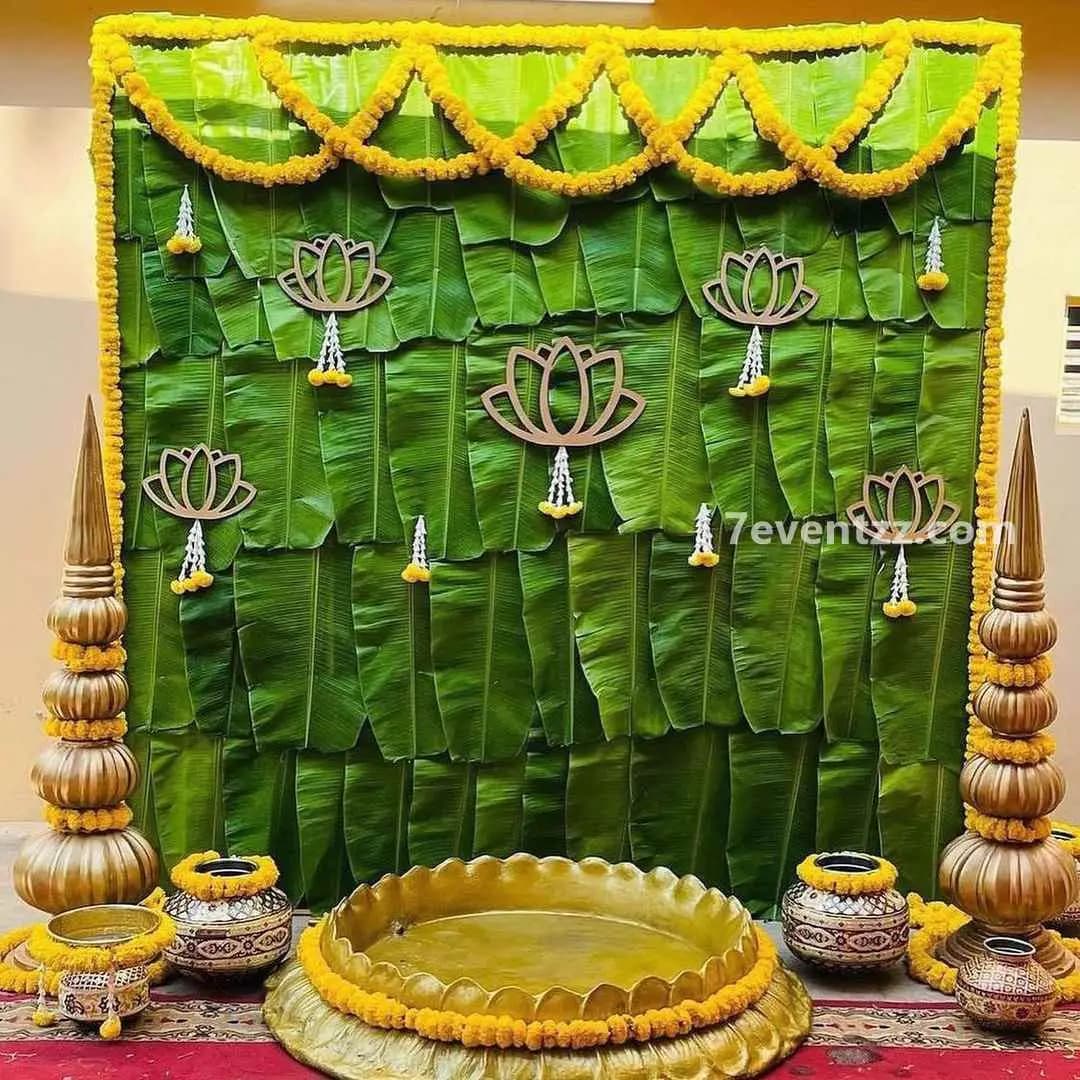 Lotus Haldi Themed Decor — 7eventzz decoration