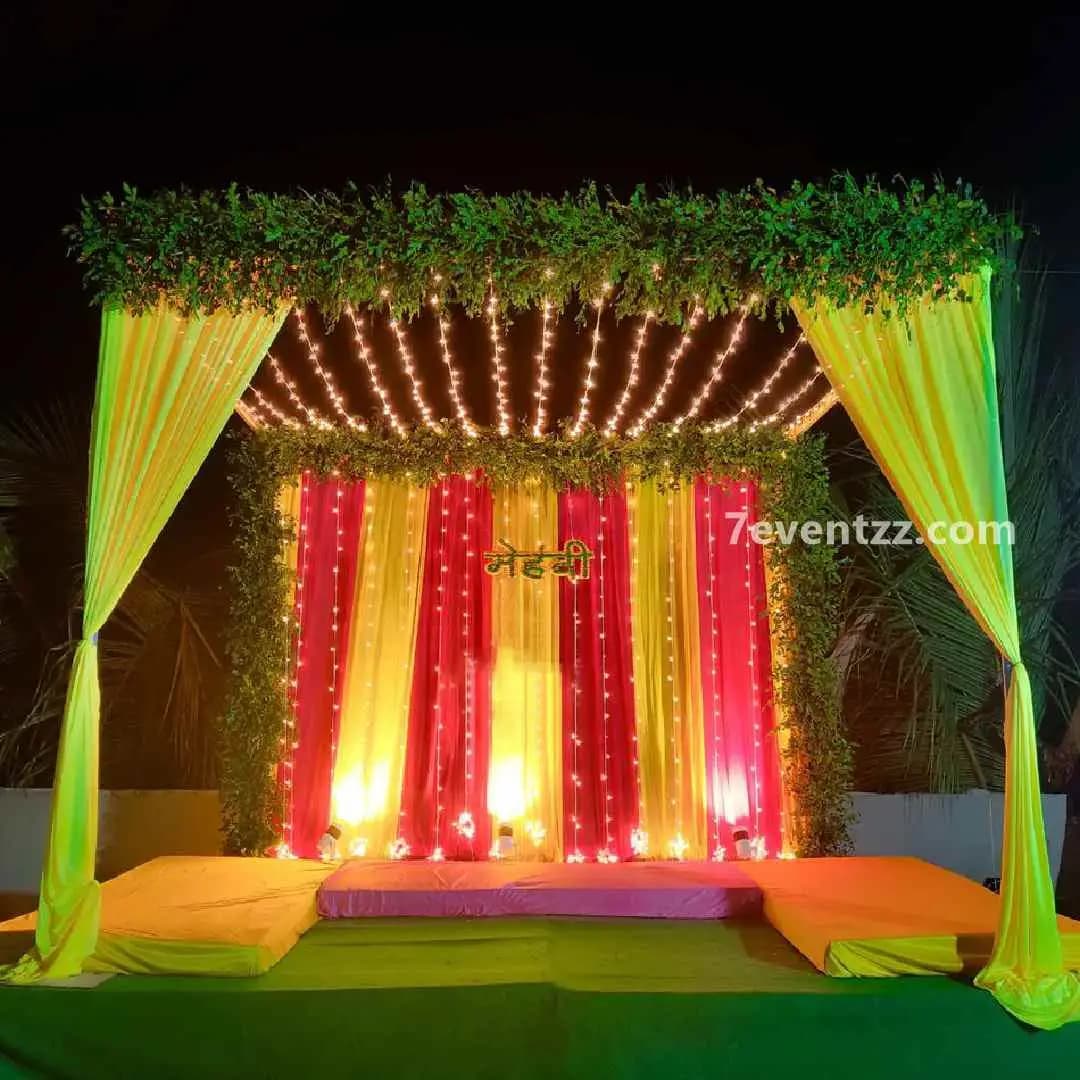 Mehndi function decoration setup specially designed for the groom