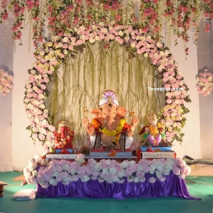 Ganpati Floral Setup — 7eventzz decoration