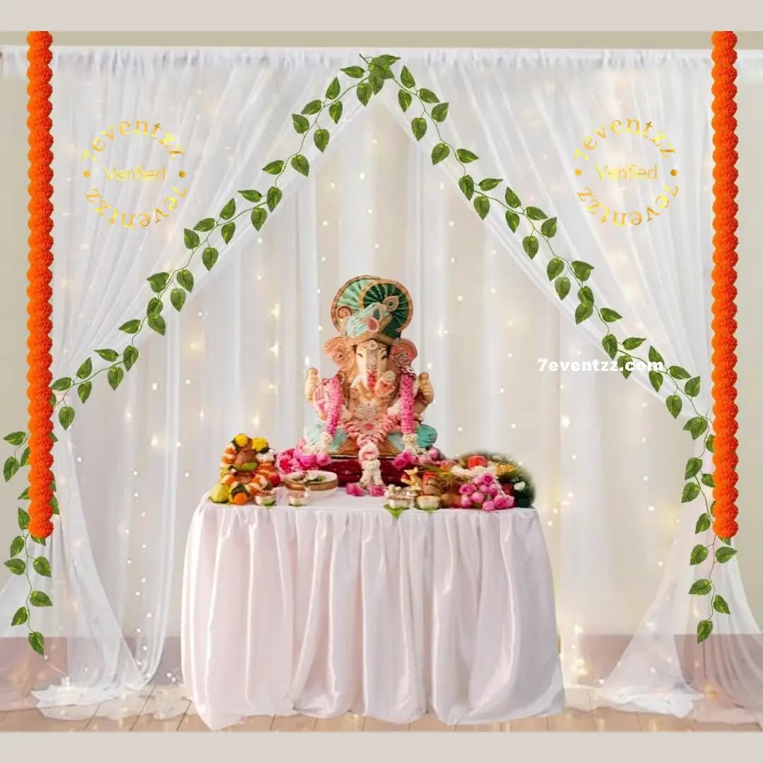 Ganpati Backdrop Decoration — 7eventzz decoration