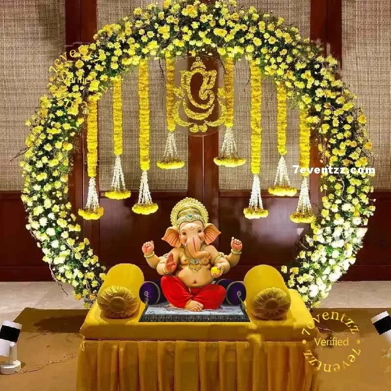 Floral Ring Decoration for Ganesh Chaturthi — 7eventzz decoration