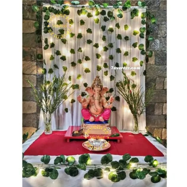 Simple Ganapati Setup at Home — 7eventzz decoration