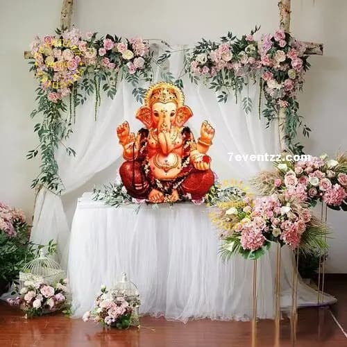 Ganpati Bappa Mandap Decoration — 7eventzz decoration
