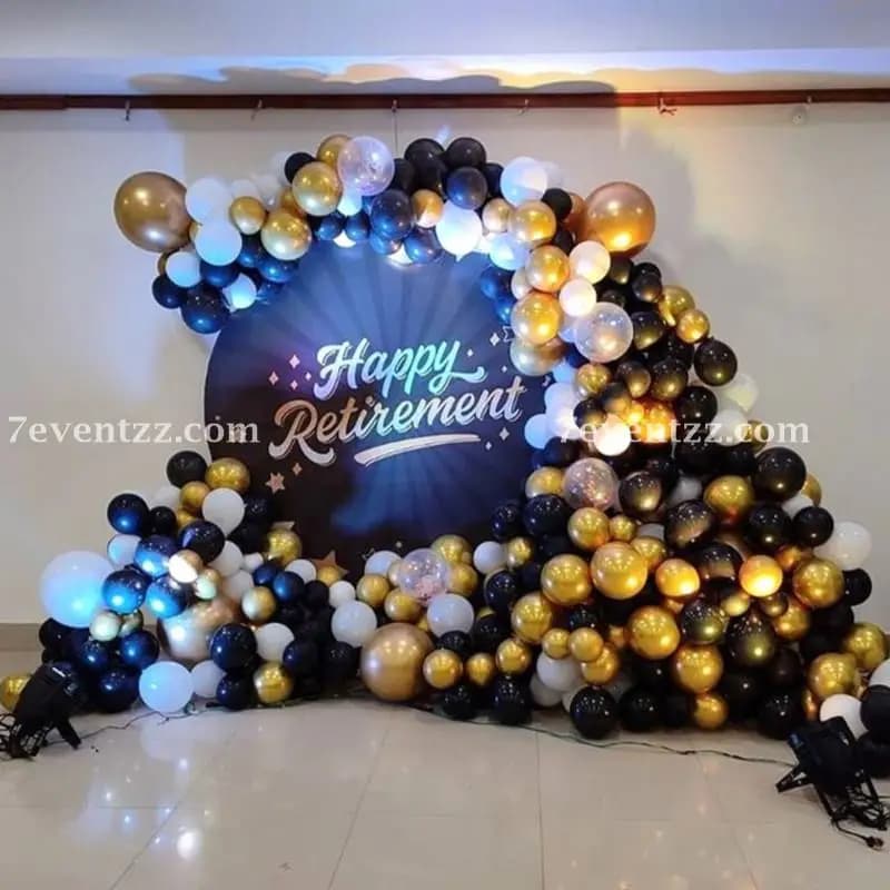 Customized Retirement Backdrop — 7eventzz decoration