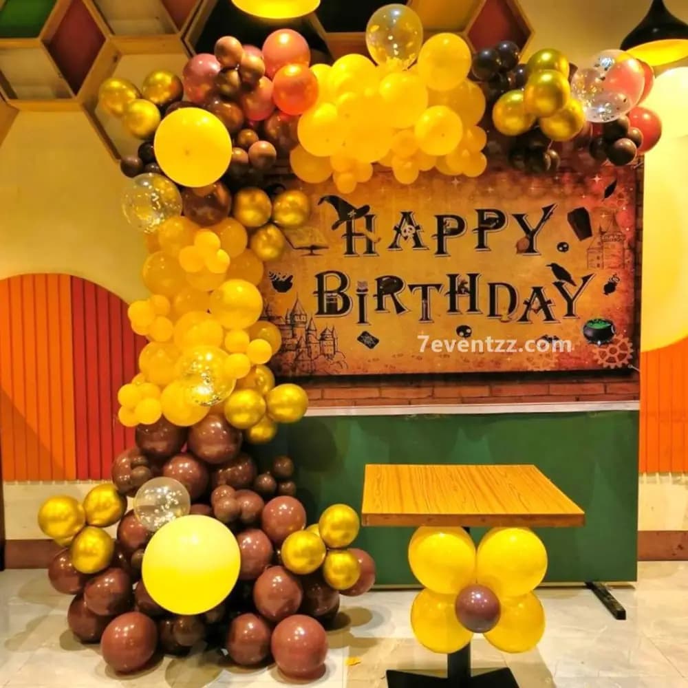 Birthday-themed Halloween backdrop decoration