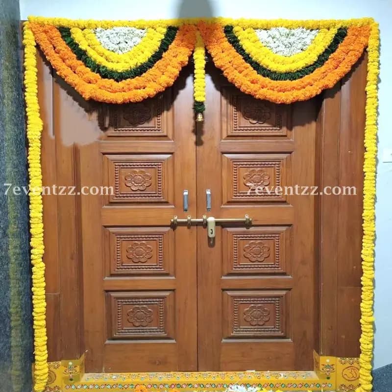 Decorative flower gate arrangement for home or event entrance