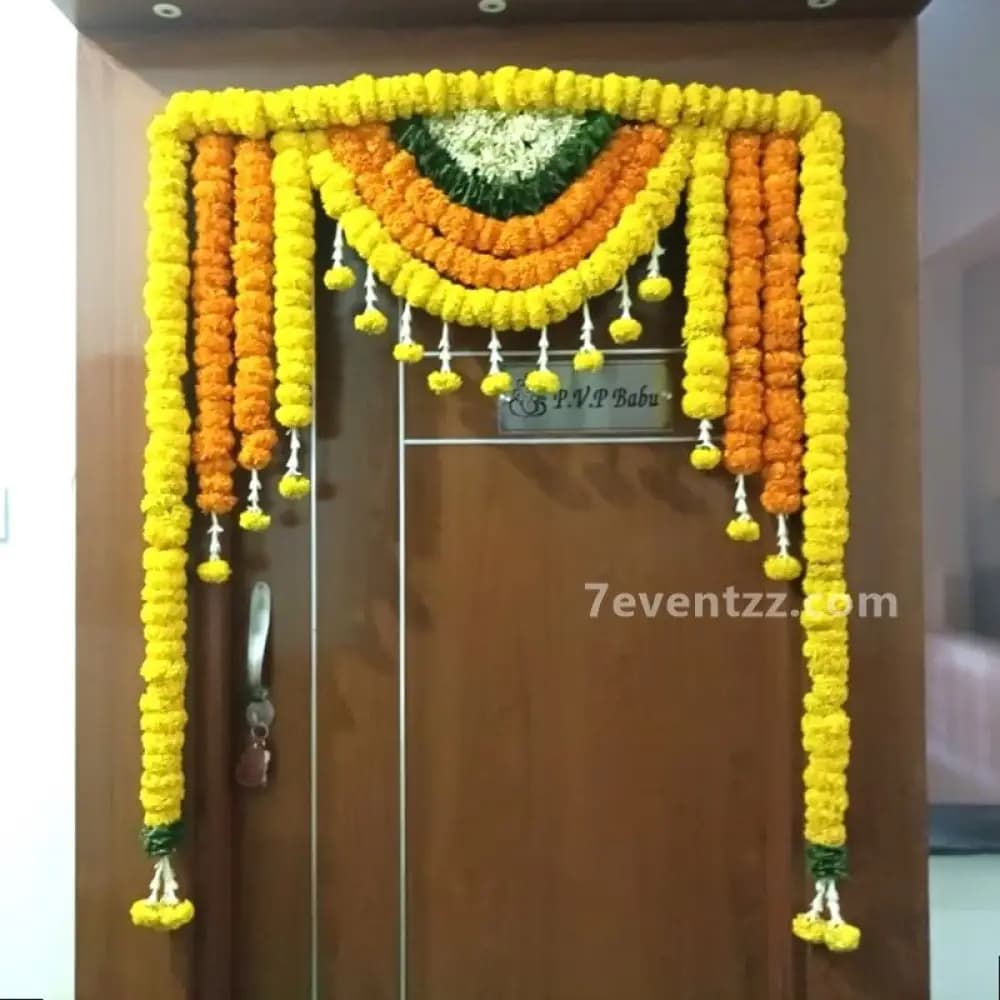 Beautiful floral decoration for a housewarming ceremony