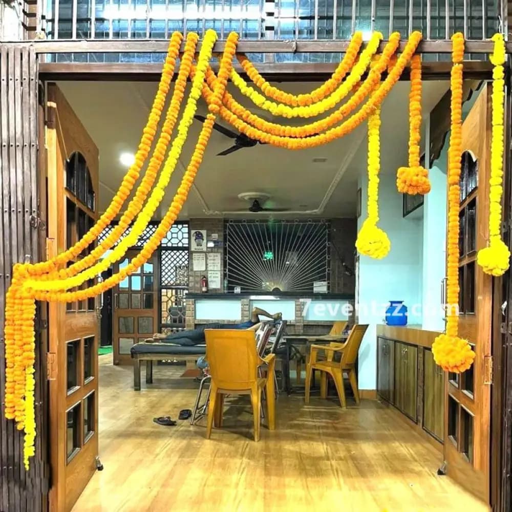 Beautiful flower decoration arranged inside a home