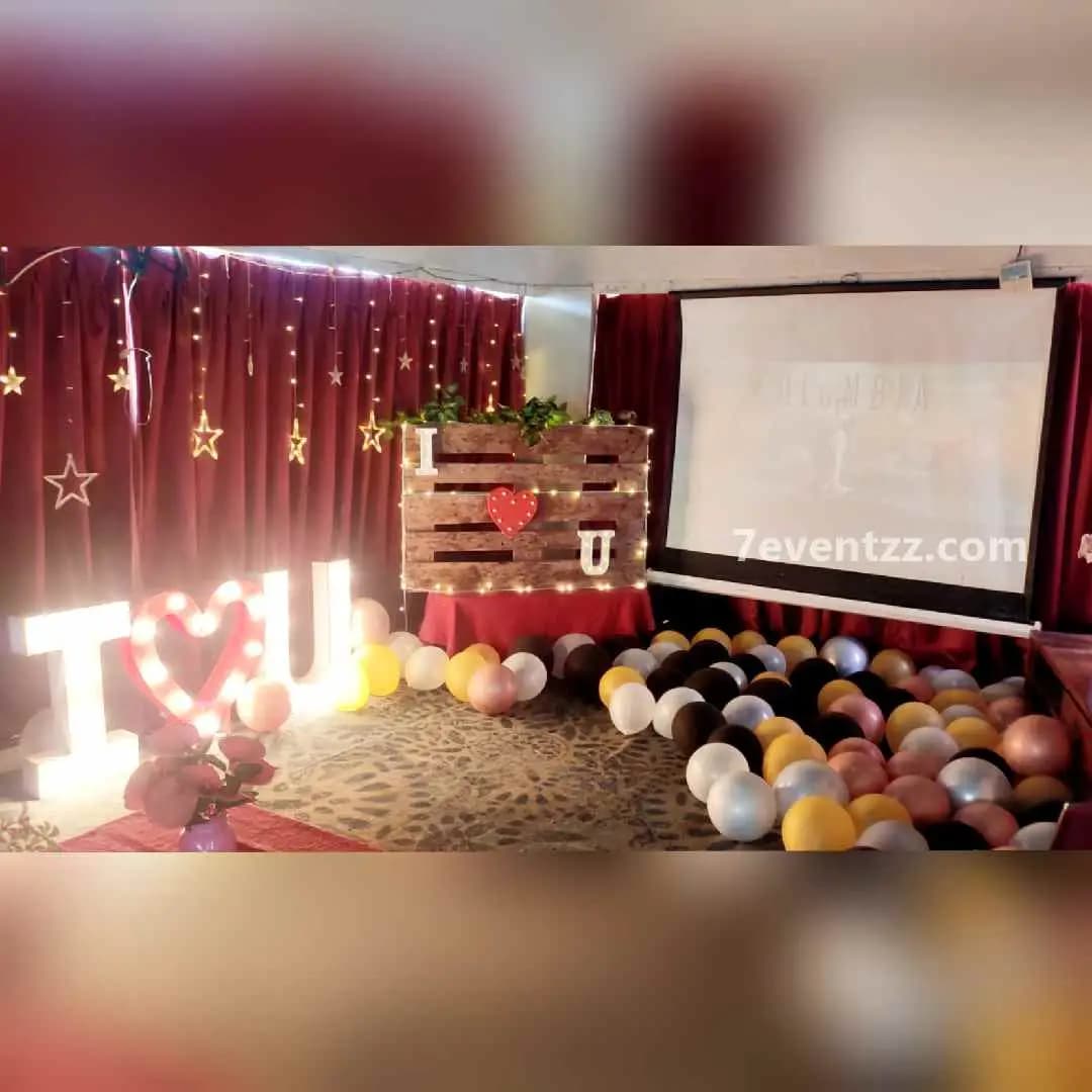 Indoor Movie Candle Light Setup — 7eventzz decoration