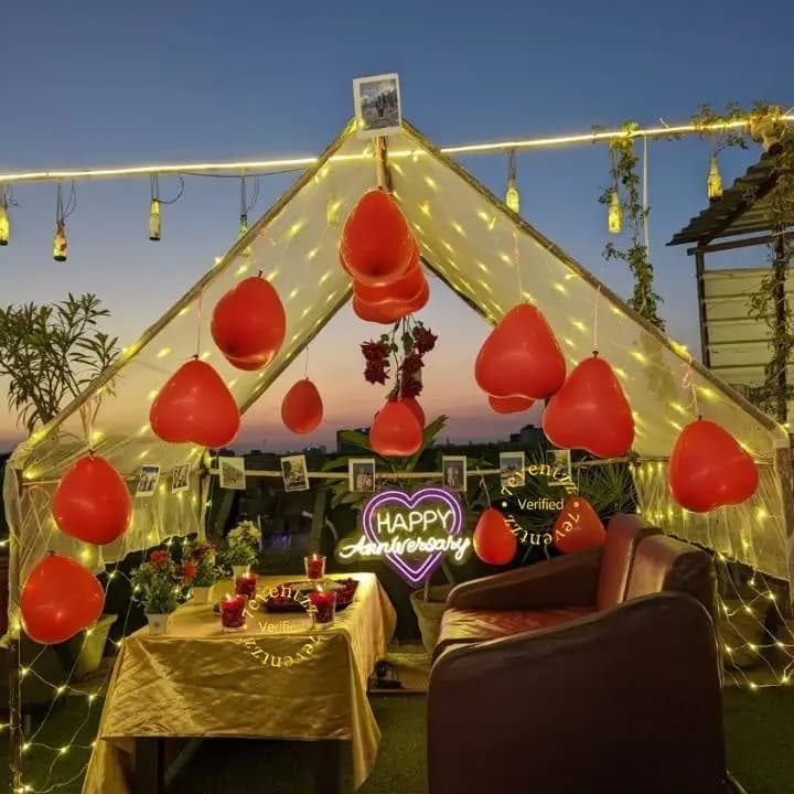 Candle Light Dinner in Open Rooftop — 7eventzz decoration