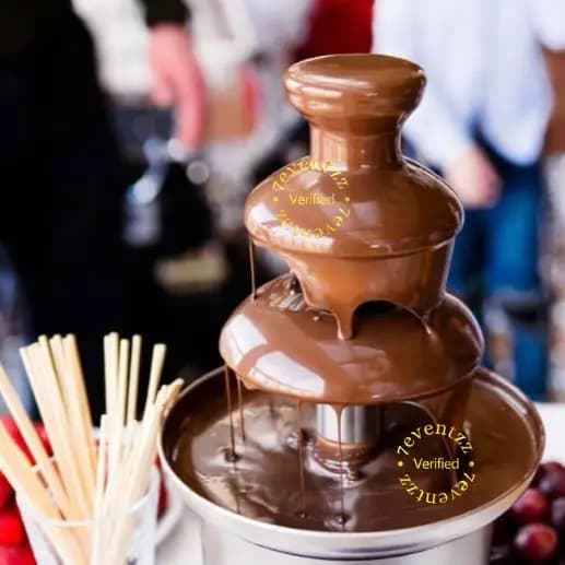 Chocolate fountain for dipping treats at a children's birthday party