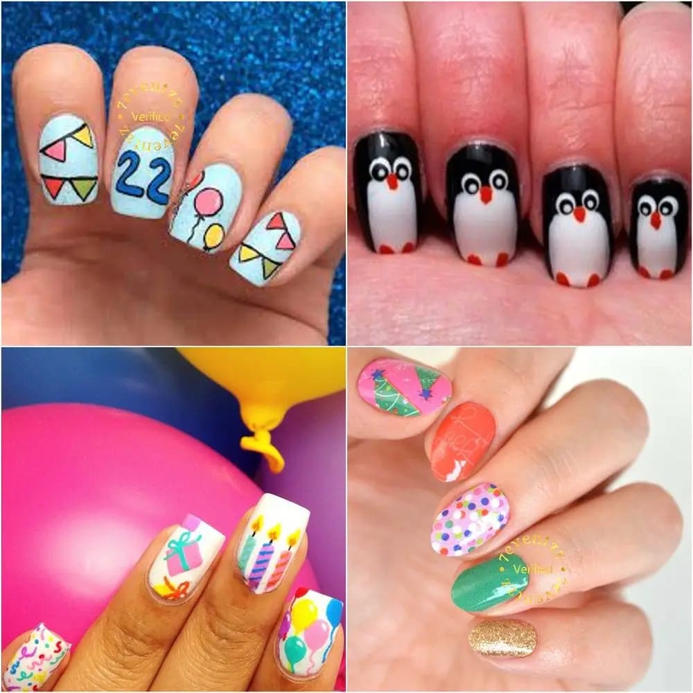 Cute nail art service for kids at a birthday celebration