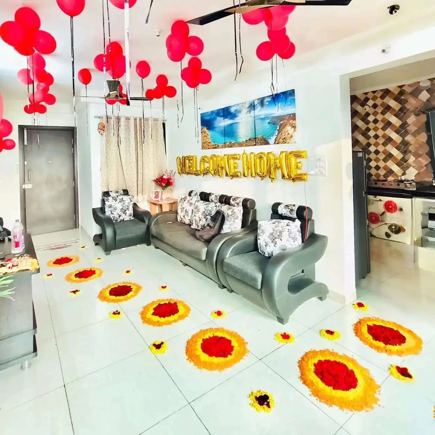 Elegant Bridal Welcome Flower & Balloon Decor — 7eventzz decoration