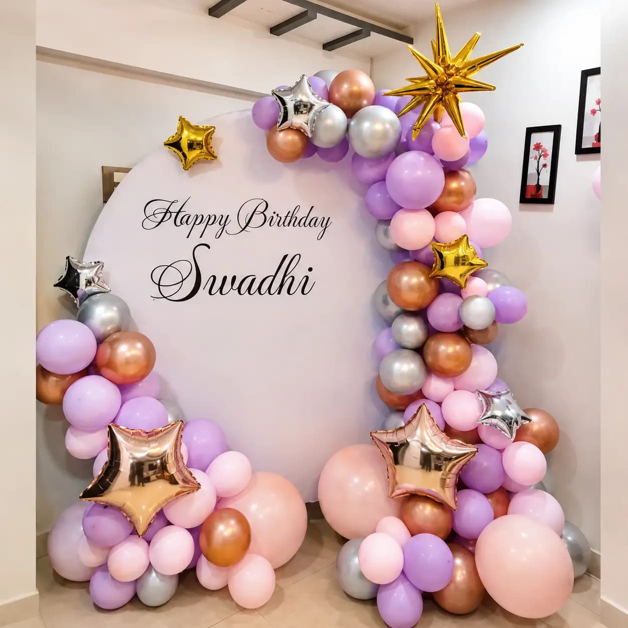 Customized Purple Backdrop — 7eventzz decoration
