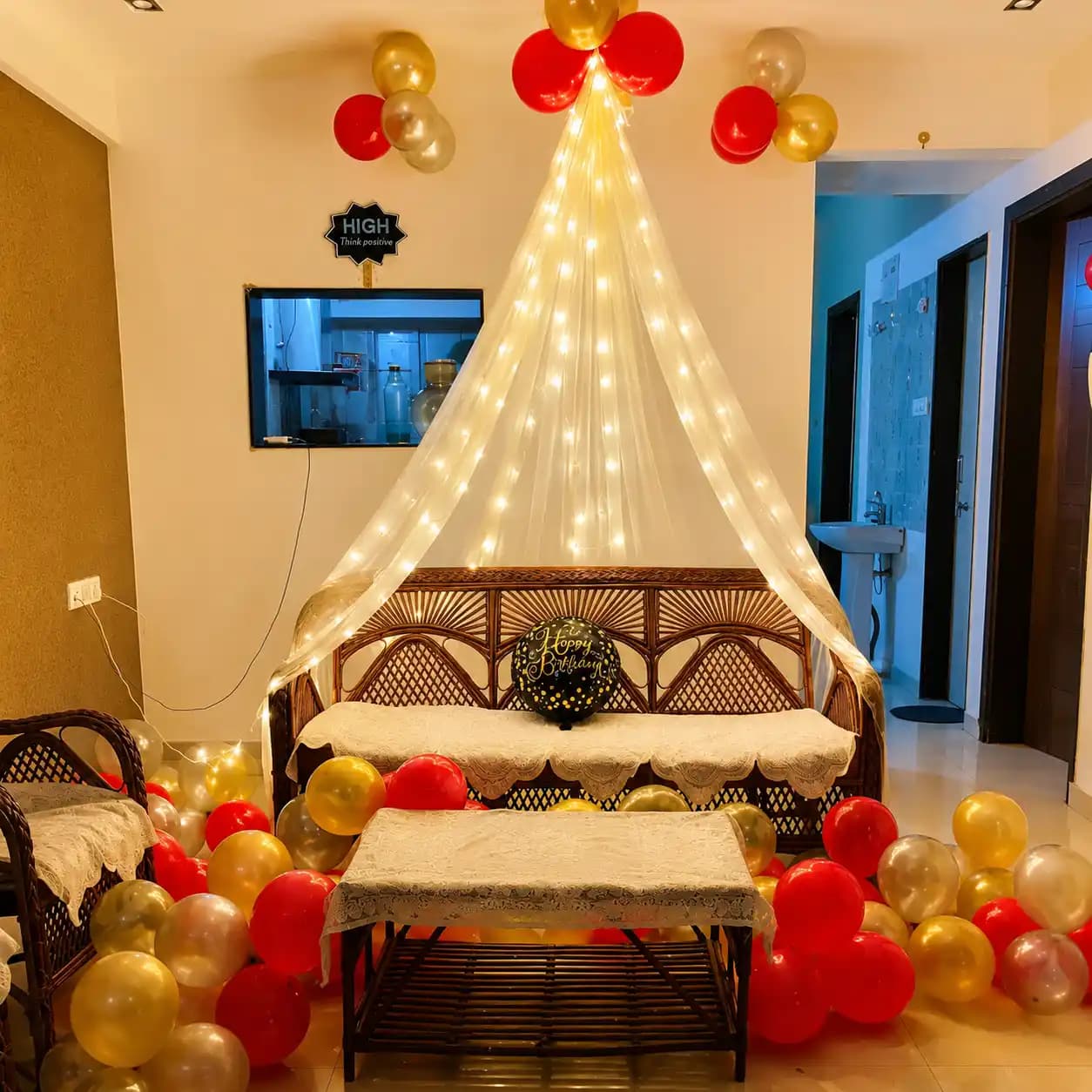 Red Canopy Setup — 7eventzz decoration