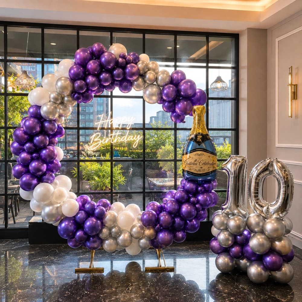 Purple Silver Theme Decoration — 7eventzz decoration