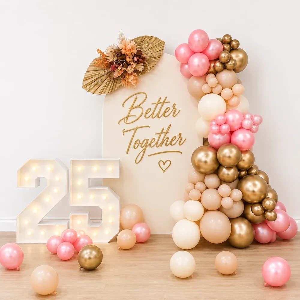 Elegant 25th Anniversary Balloon Decoration — 7eventzz decoration