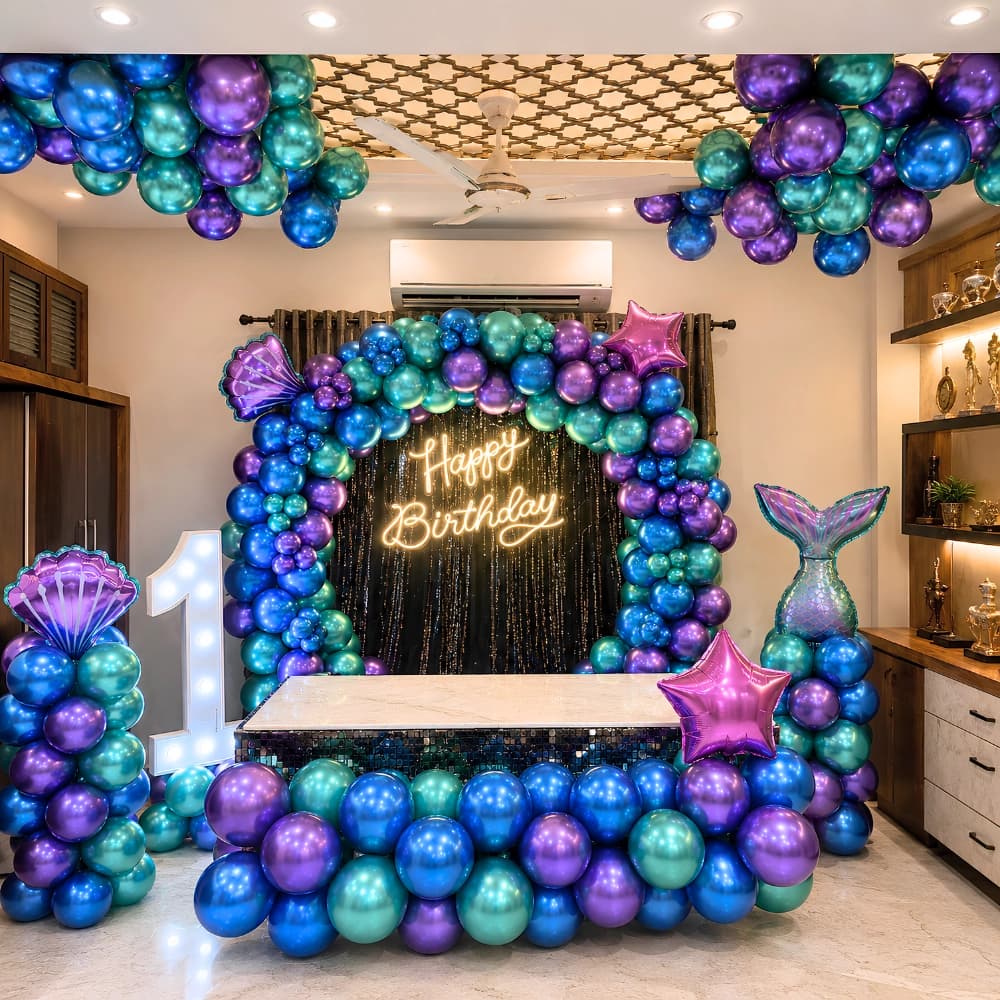 Mermaid Theme Balloon Decor — 7eventzz decoration