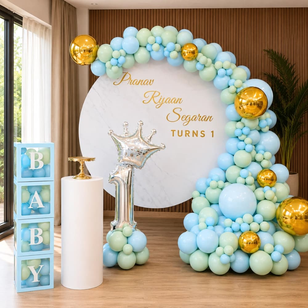 1st Birthday Balloon Decor