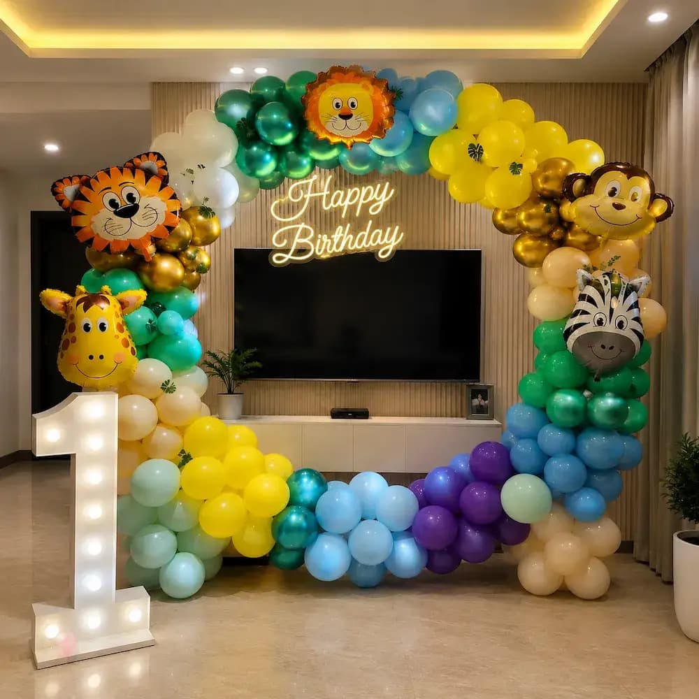 Jungle-themed birthday setup — 7eventzz decoration