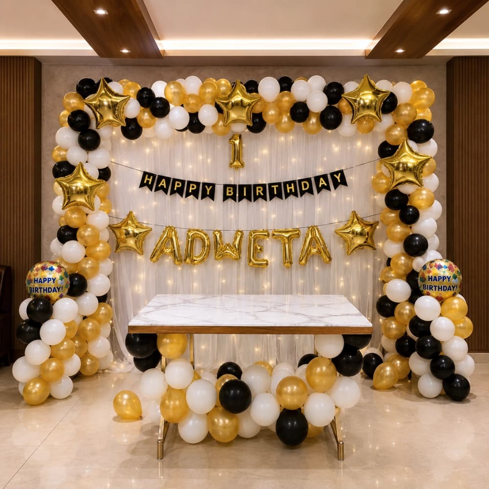 Black and Golden Stage Decoration — 7eventzz decoration