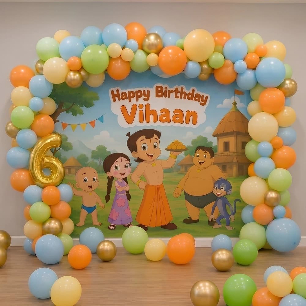 Chota Bheem Theme Birthday Decoration