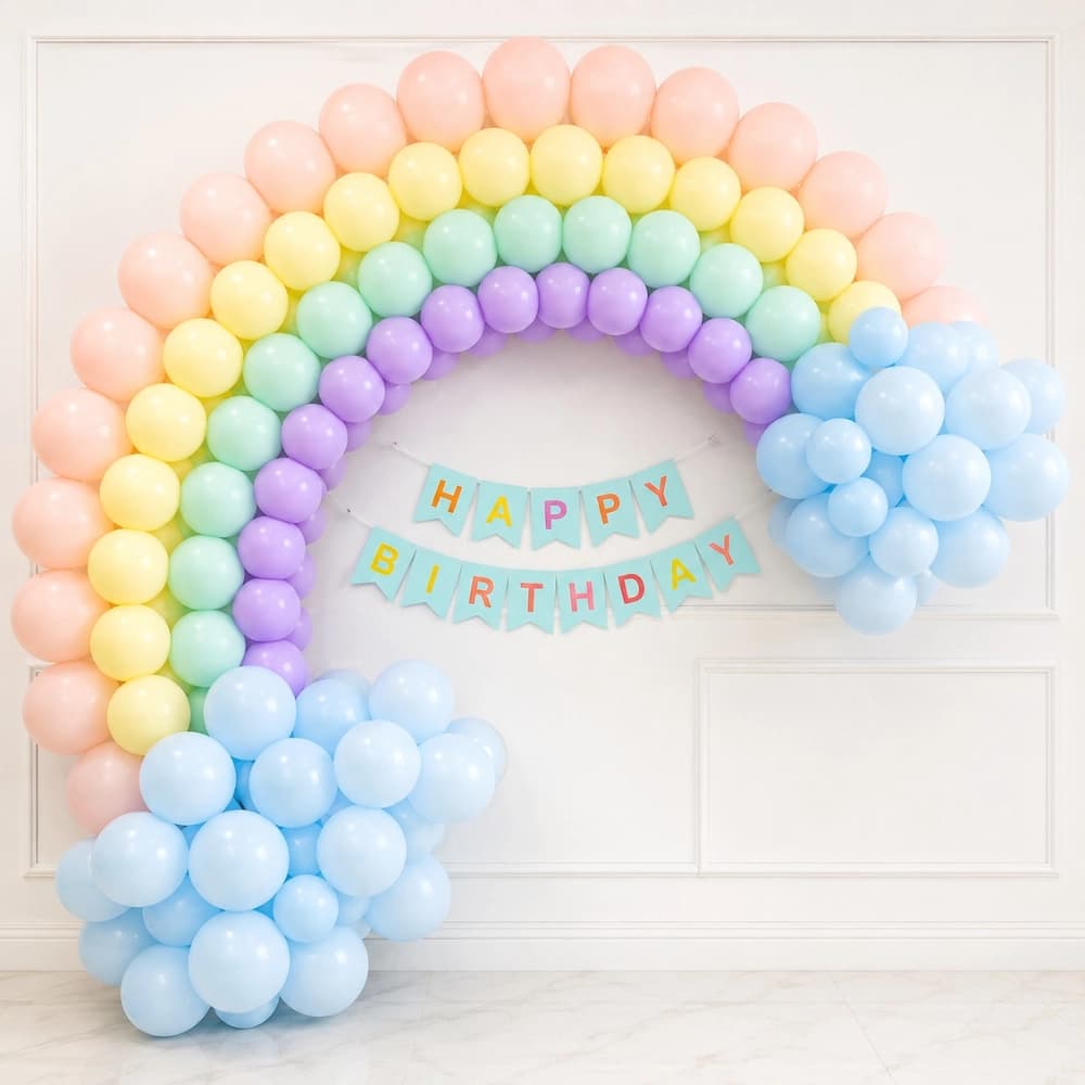 Rainbow Theme Birthday Backdrop