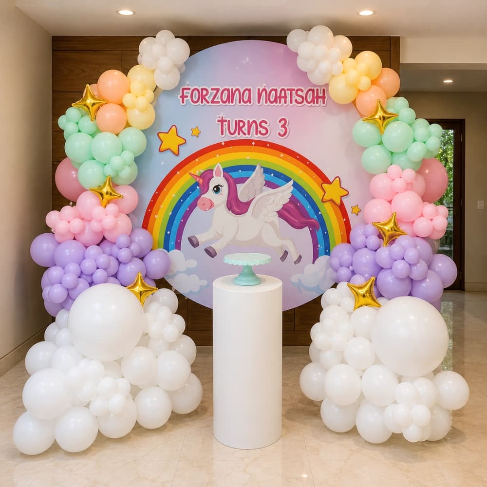 Unicorn Theme Balloon Decor — 7eventzz decoration