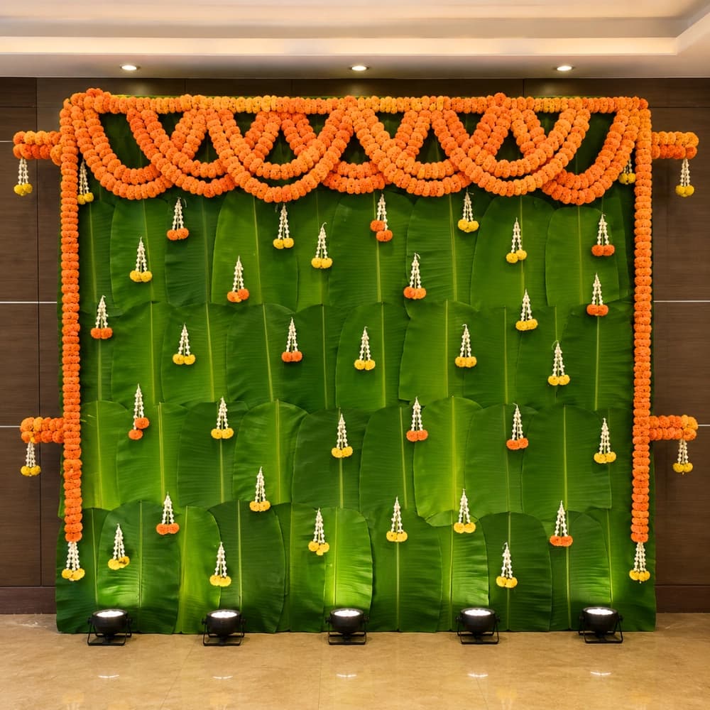 Green Leaves Backdrop Decoration — 7eventzz decoration
