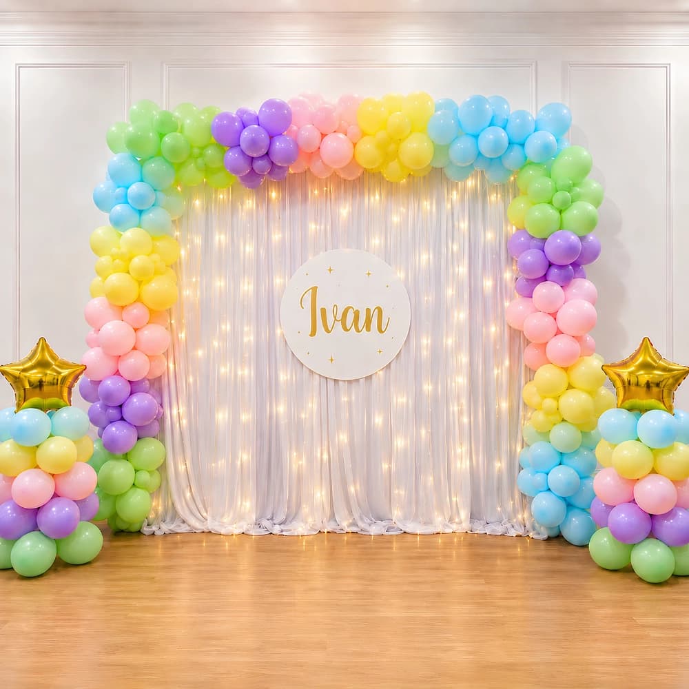 White Backdrop Naming Decoration — 7eventzz decoration