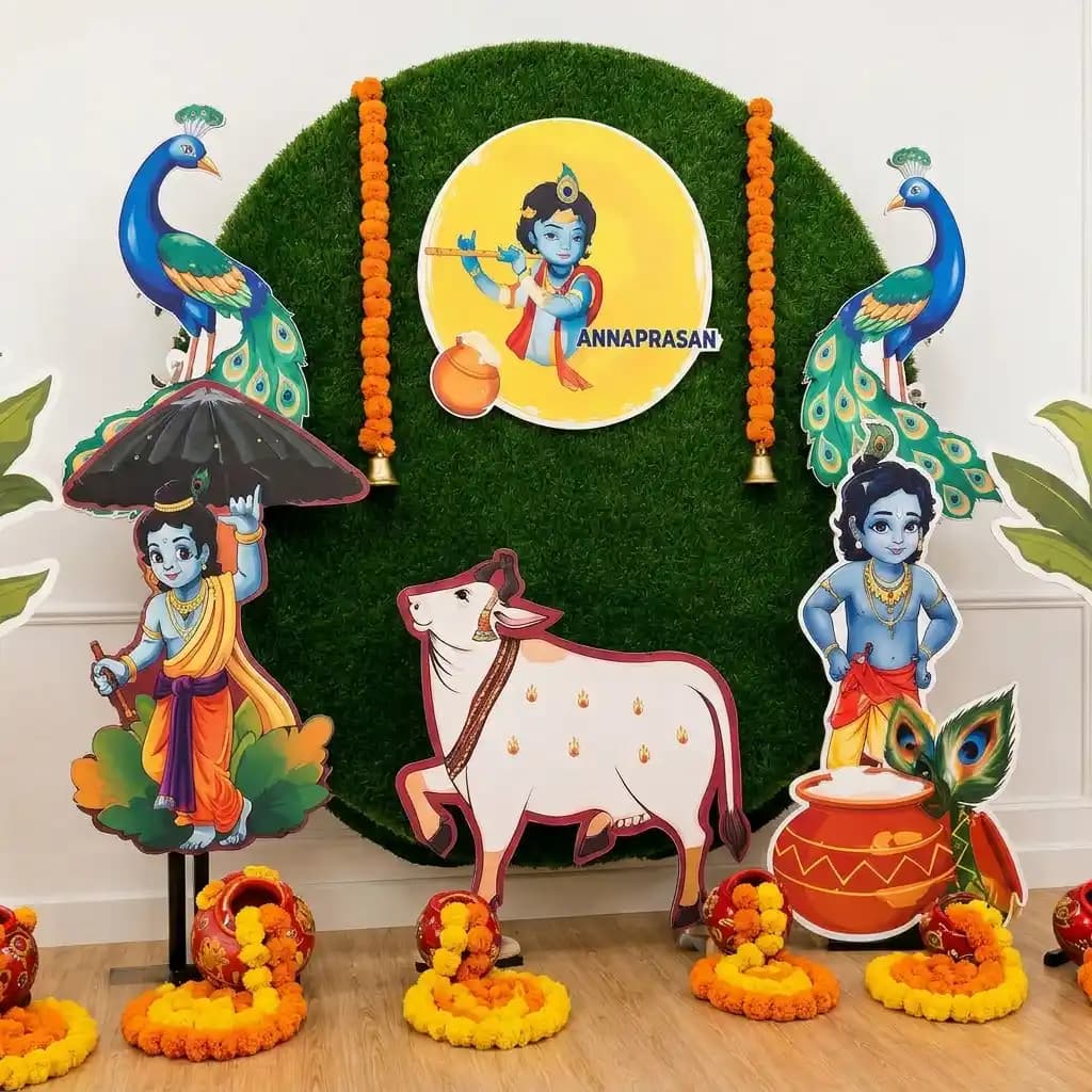 Krishna Theme Backdrop Decoration — 7eventzz decoration
