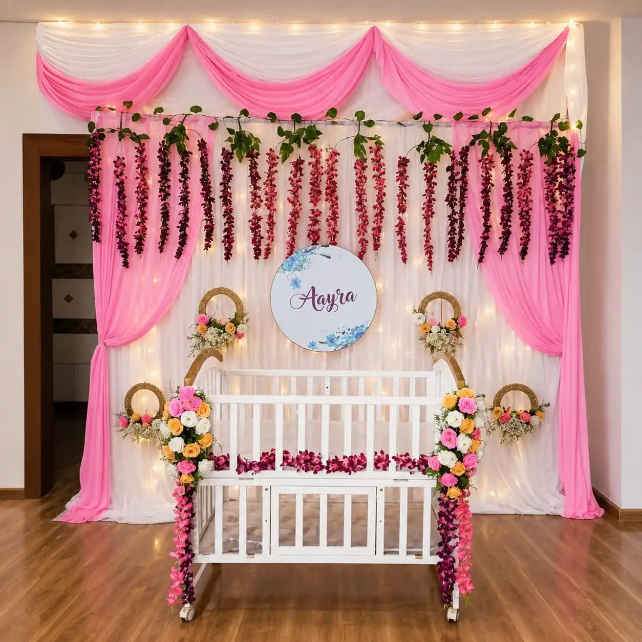 Cradle Decoration with Flowers	 — 7eventzz decoration