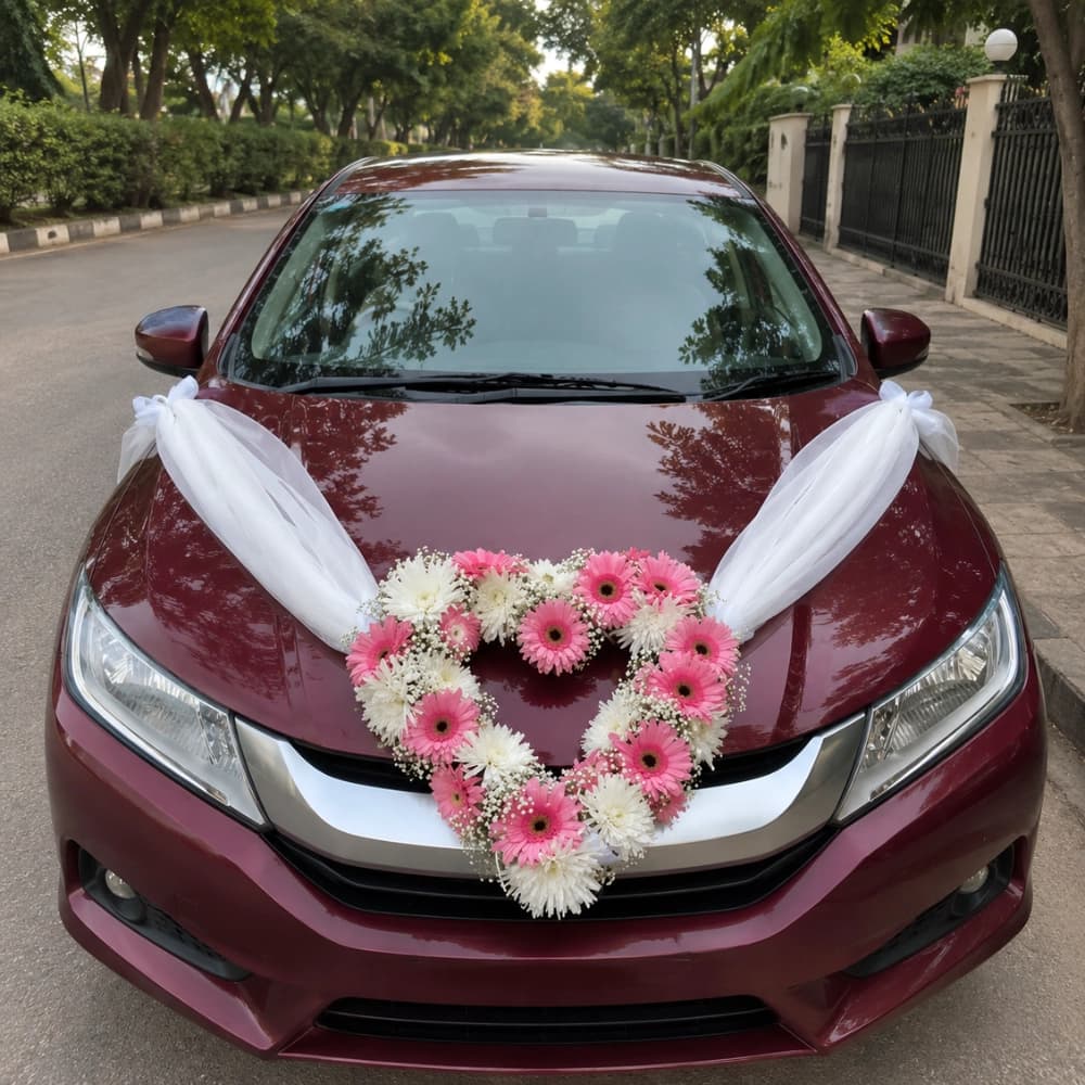 White Cloth Car Decor — 7eventzz decoration